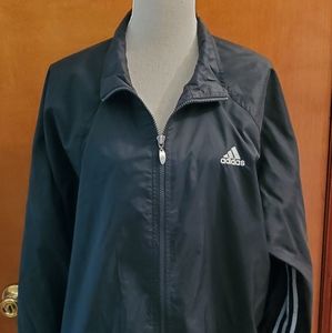 Mens Black/White Adidas Windbreaker Jacket size Large